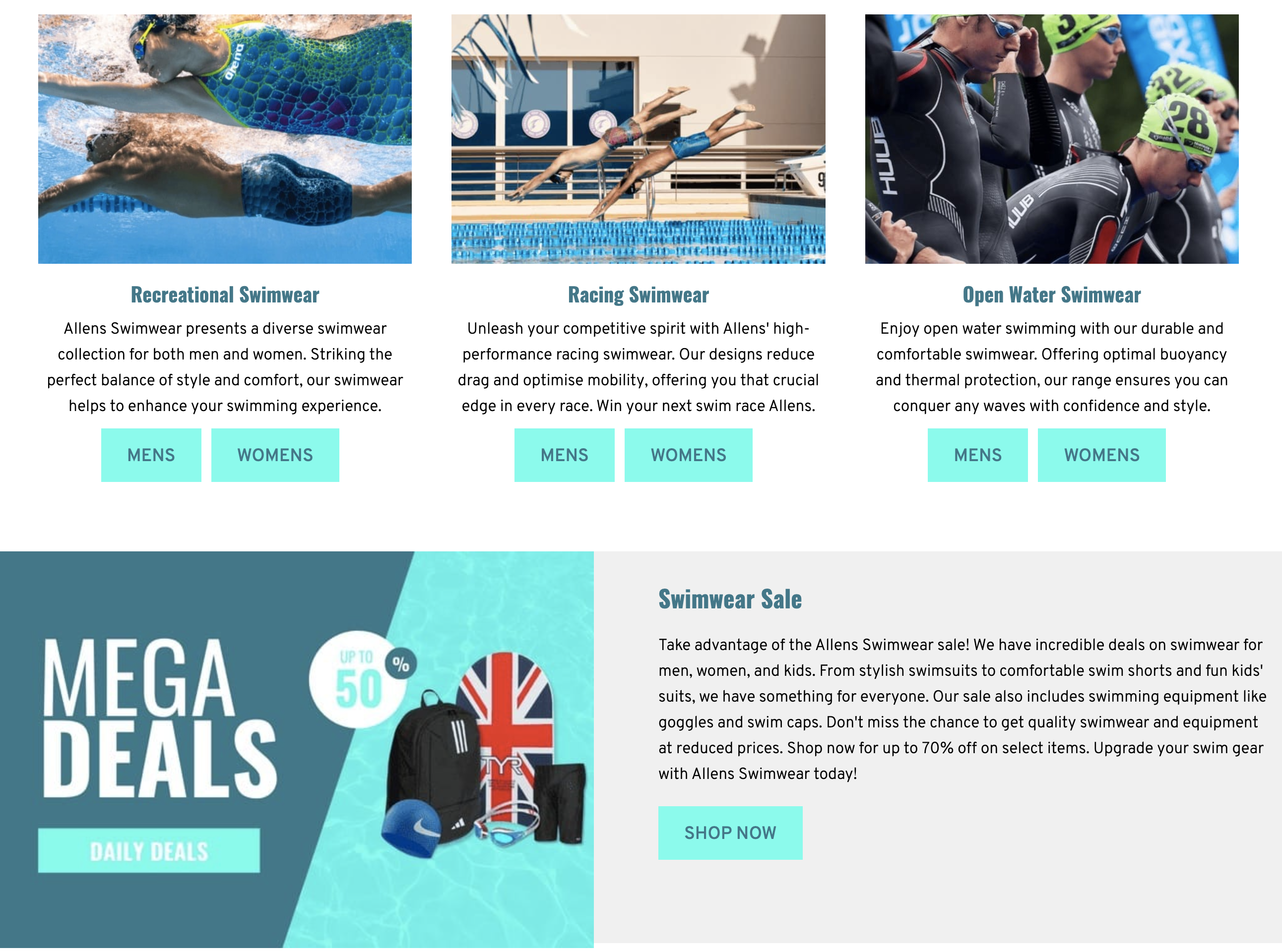 Odkryj świat pływackiej doskonałości z Allens Swimwear